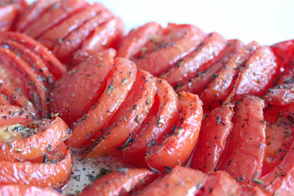 Caprese roasted tomatoes
